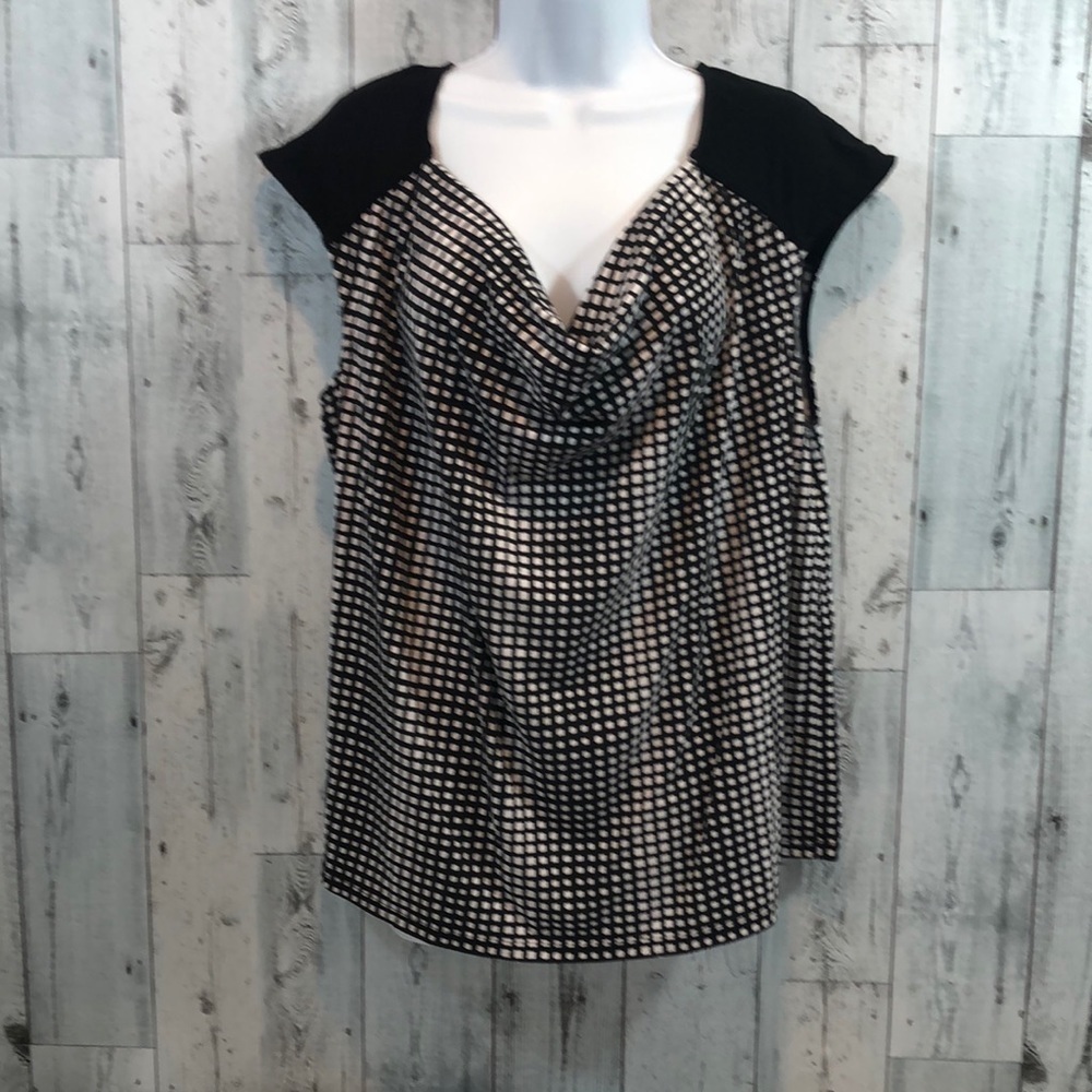 Lane Bryant Slouch Neckline Checkered Blouse 18/20 - Picture 1 of 7